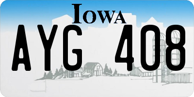 IA license plate AYG408