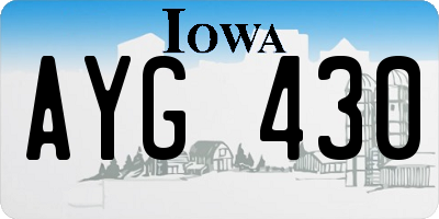 IA license plate AYG430