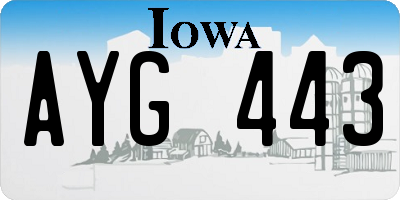 IA license plate AYG443