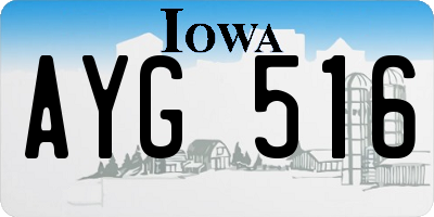 IA license plate AYG516