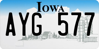 IA license plate AYG577
