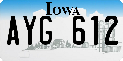 IA license plate AYG612