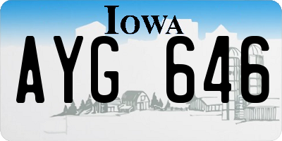 IA license plate AYG646