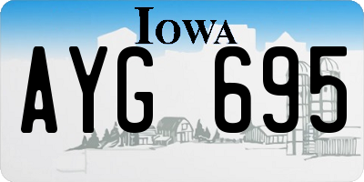 IA license plate AYG695