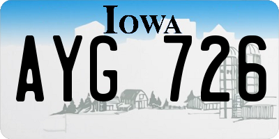 IA license plate AYG726