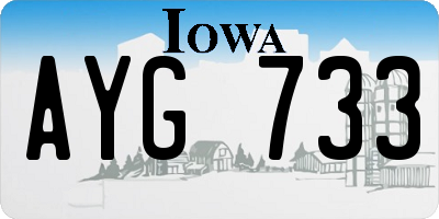 IA license plate AYG733