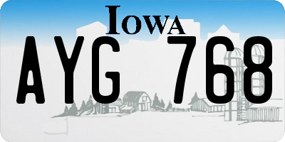 IA license plate AYG768