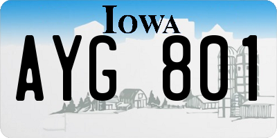 IA license plate AYG801
