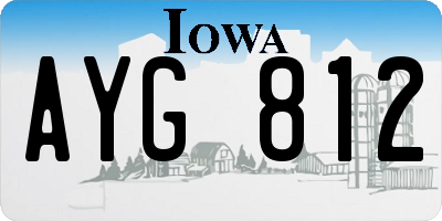 IA license plate AYG812