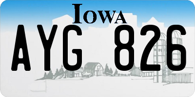 IA license plate AYG826