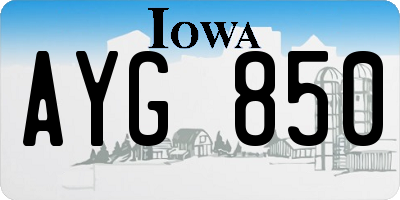 IA license plate AYG850