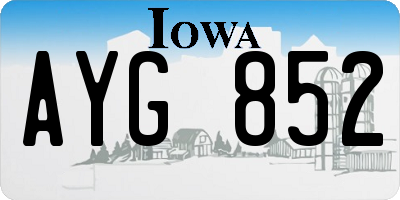 IA license plate AYG852