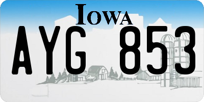IA license plate AYG853