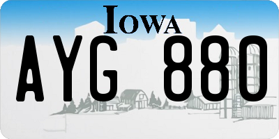 IA license plate AYG880