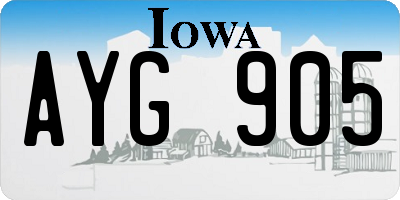 IA license plate AYG905