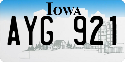 IA license plate AYG921