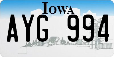 IA license plate AYG994