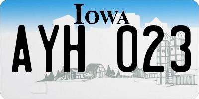 IA license plate AYH023
