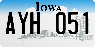 IA license plate AYH051
