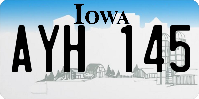 IA license plate AYH145