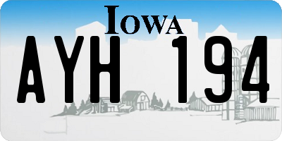 IA license plate AYH194