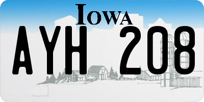 IA license plate AYH208