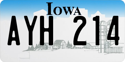 IA license plate AYH214