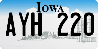 IA license plate AYH220