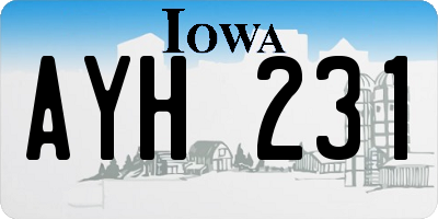 IA license plate AYH231