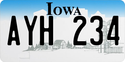 IA license plate AYH234