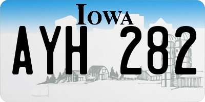 IA license plate AYH282
