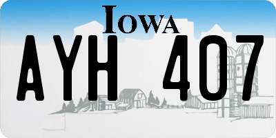 IA license plate AYH407
