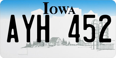 IA license plate AYH452