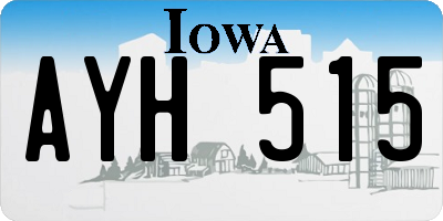 IA license plate AYH515