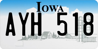 IA license plate AYH518