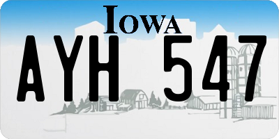 IA license plate AYH547