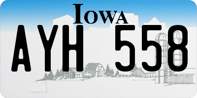 IA license plate AYH558