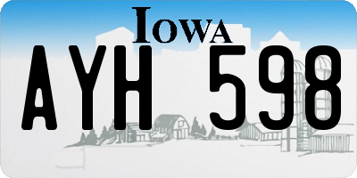 IA license plate AYH598