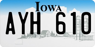 IA license plate AYH610