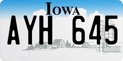 IA license plate AYH645