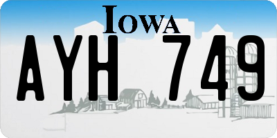 IA license plate AYH749