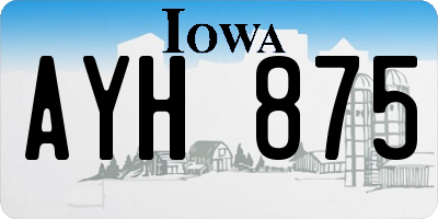 IA license plate AYH875