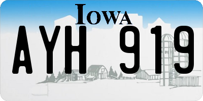 IA license plate AYH919