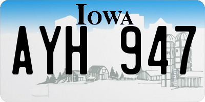 IA license plate AYH947