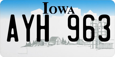 IA license plate AYH963