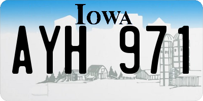 IA license plate AYH971