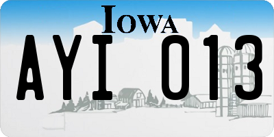 IA license plate AYI013