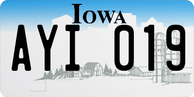 IA license plate AYI019