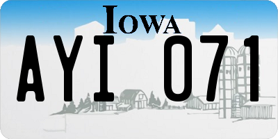 IA license plate AYI071