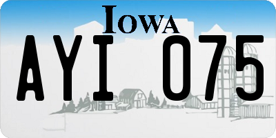 IA license plate AYI075